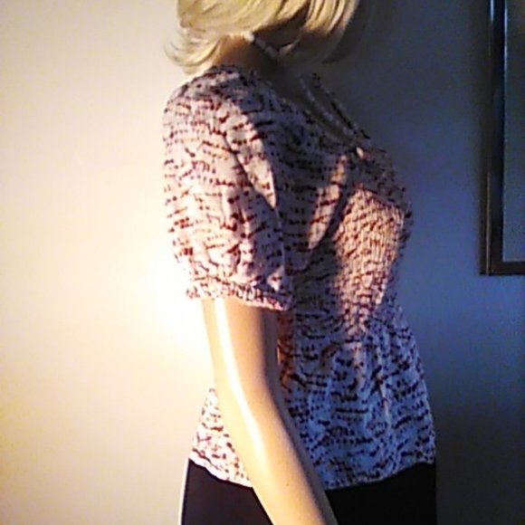 Old Navy Crop BOHO Top XS Elastic Bodice Ruffle Super Cute! - Picture 4 of 6